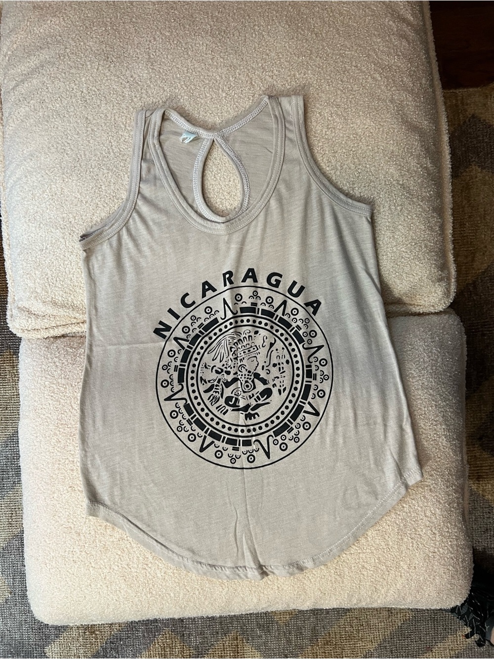 Nicaragua Graphic Cotton Keyhole Tank Top Boho Workout